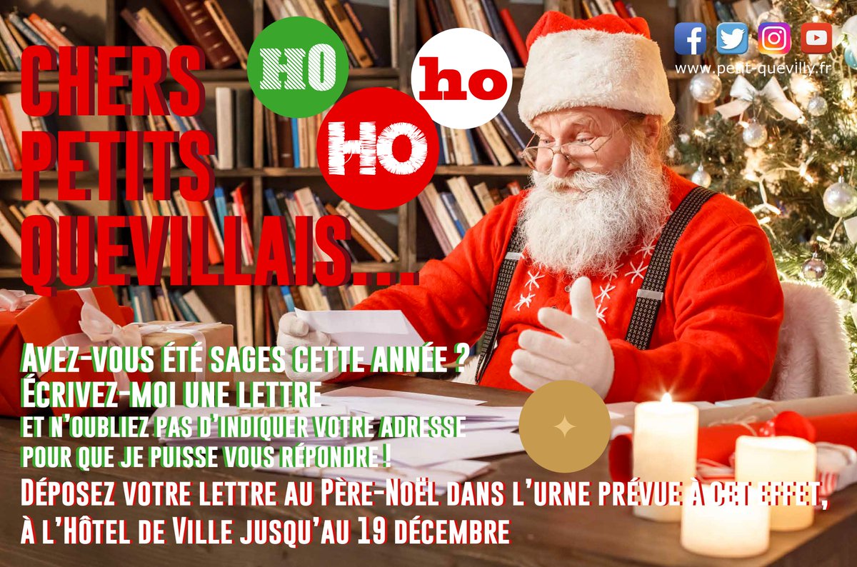 Petit_Quevilly's tweet image. 𝘾𝙝𝙚𝙧𝙨 𝙥𝙚𝙩𝙞𝙩𝙨 𝙌𝙪𝙚𝙫𝙞𝙡𝙡𝙖𝙞𝙨... 𝙖𝙫𝙚𝙯-𝙫𝙤𝙪𝙨 𝙚́𝙩𝙚́ 𝙨𝙖𝙜𝙚𝙨 𝙘𝙚𝙩𝙩𝙚 𝙖𝙣𝙣𝙚́𝙚 ? 🎁
La magie de Noël a déjà commencé à #PetitQuevilly ! Liste, dessin, poème... déposez votre lettre au Père-Noël dans la petite boite devant l'Hôtel de ville. 📬📜🎅