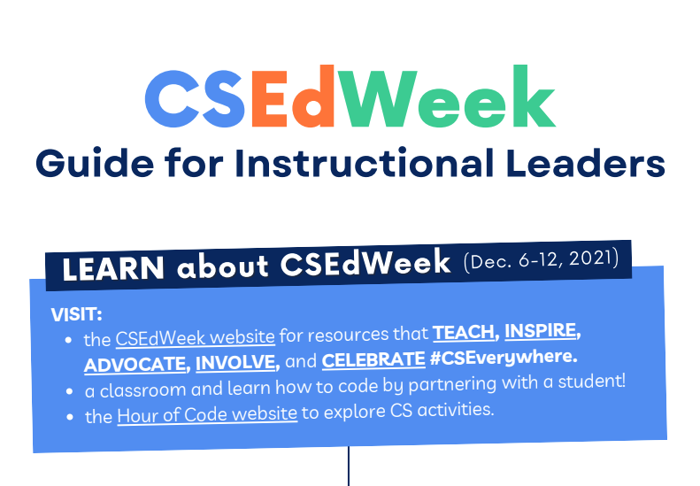 BTwarek's tweet photo. CS teachers, INVOLVE more stakeholders in #CSforAll this #CSEdWeek. 

One easy way to do this: Share an infographic guide for admins + instructional leaders on how they can support CS ed.

CSTA has made it easy to send to them -- Just complete a 30s form: https://t.co/dNXSEJQyIZ https://t.co/rADVduOzHY
