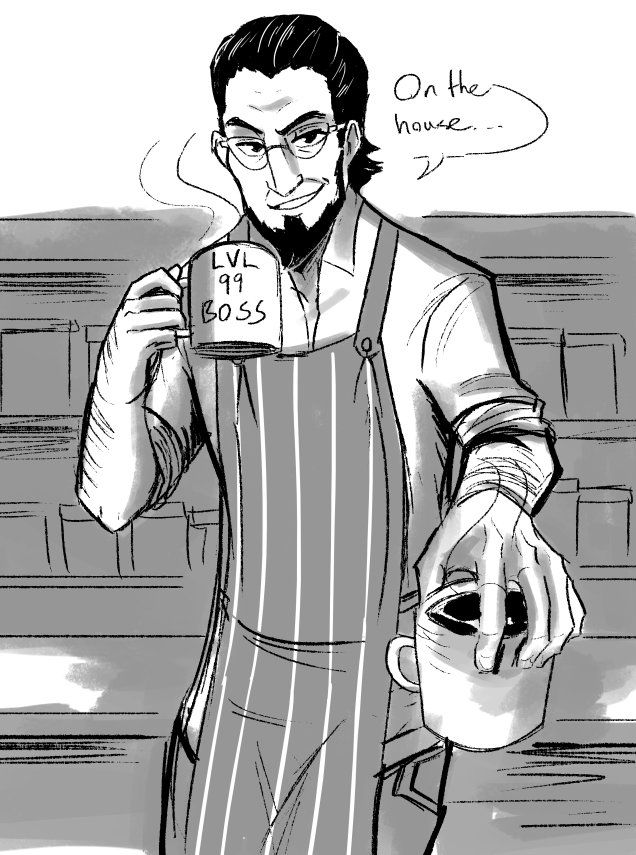 BossSojiro's tweet photo. "Hello there and Good morning, Sojiro wishing you a good day and Coffee is on the house today enjoy and take care" https://t.co/aK44qsgUFm