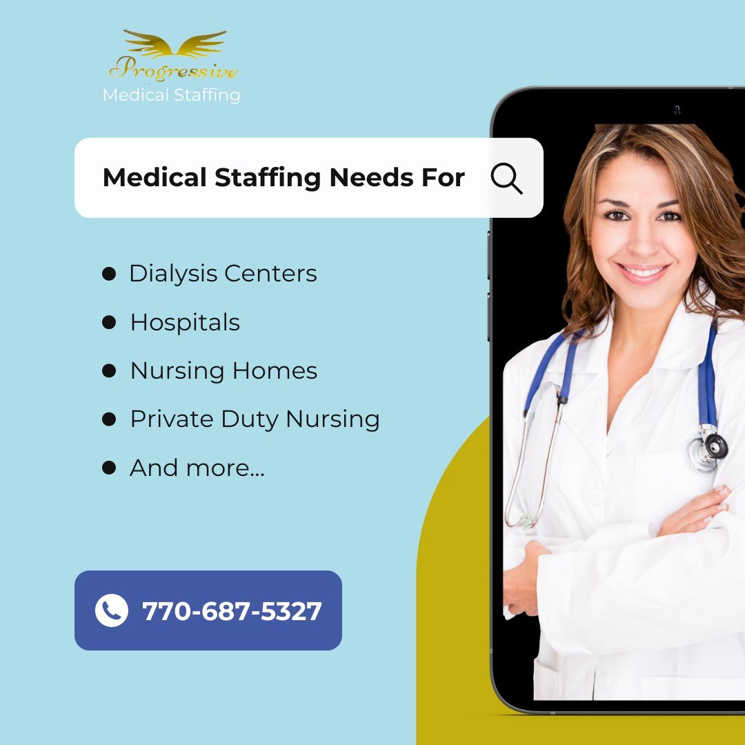 Pr_MedicalStaff's tweet photo. Contact us for your #MedicalStaffing Needs
We are a #Medical Staff Agency, offering short term and long term assignments for
• Dialysis Centers, 
•Hospitals, 
•#Nursing Homes and 
•Private Duty Nursing
770-687-5327
𝙥𝙧𝙤𝙜𝙧𝙚𝙨𝙨𝙞𝙫𝙚𝙢𝙚𝙙𝙞𝙘𝙖𝙡𝙨𝙩𝙖𝙛𝙛𝙞𝙣𝙜.𝙘𝙤𝙢 https://t.co/ooGr8TxPqs