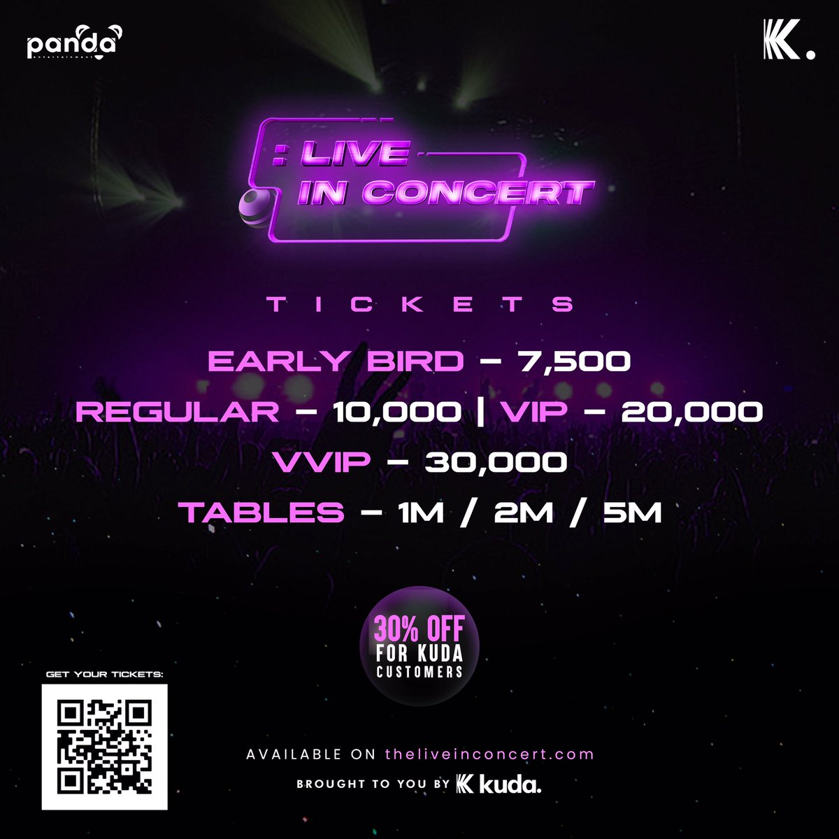 TurntableCharts's tweet photo. .@pandaent__ brings you THE LIVE IN CONCERT

The lineup features @fireboydml, @wandecoal, @ayrastarr, @Lojaymusic &amp; more

📍: Ultima Studios, Lekki
🗓: Dec 11

Get tickets on https://t.co/omvmw24Vd1 and 30% off tickets on https://t.co/95k0kM7KXR

#KUDAxLIC #TLIC #TheLiveInConcert https://t.co/elfrzOPOju