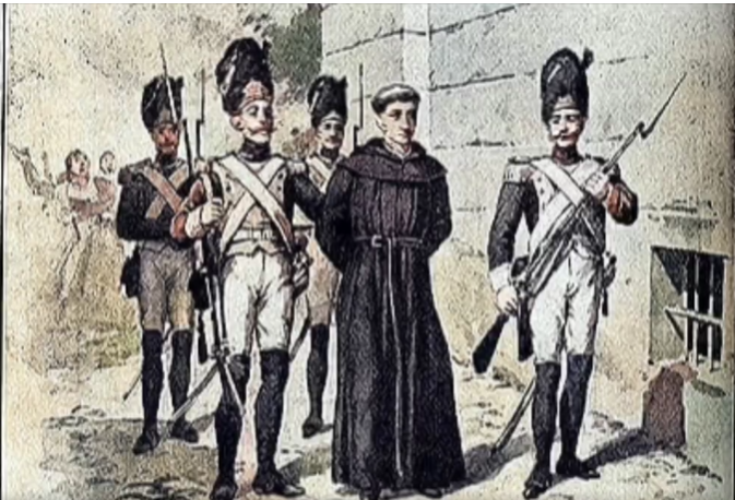 asocsitios's tweet photo. El 8 de diciembre de 1809, el Padre Consolación, que fue consejero de Palafox,es incorporado a una cuerda de presos camino de Francia, de la que no saldrá con vida. Al llegar a las cercanías de Luceni será separado del grupo, asesinado a tiros y arrojado después al Canal Imperial https://t.co/WBteiFk7XA