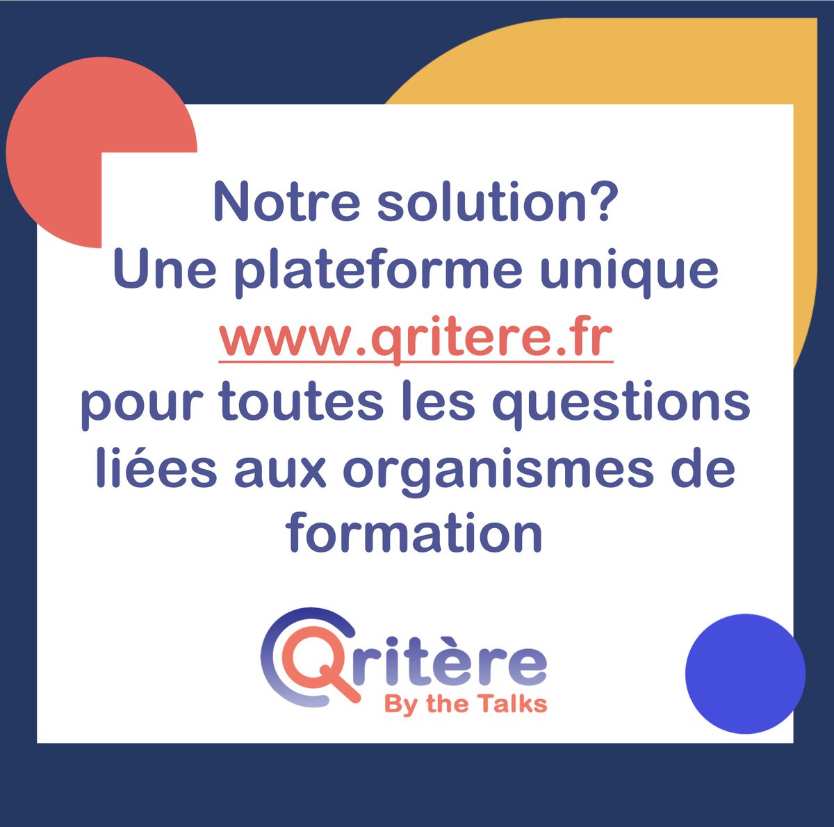 qritere's tweet photo. #consulting #pédagogie #solutions #OrganismeDeFormation #QritereByTheTalks

Vous êtes coincé sur un projet ? SEO, Qualiopi, CPF, pédagogie, recherche d'un formateur...

Un simple échange avec nos spécialistes peut résoudre vos difficultés ➡ https://t.co/kdymvvPjLf https://t.co/15yxwe6M9n