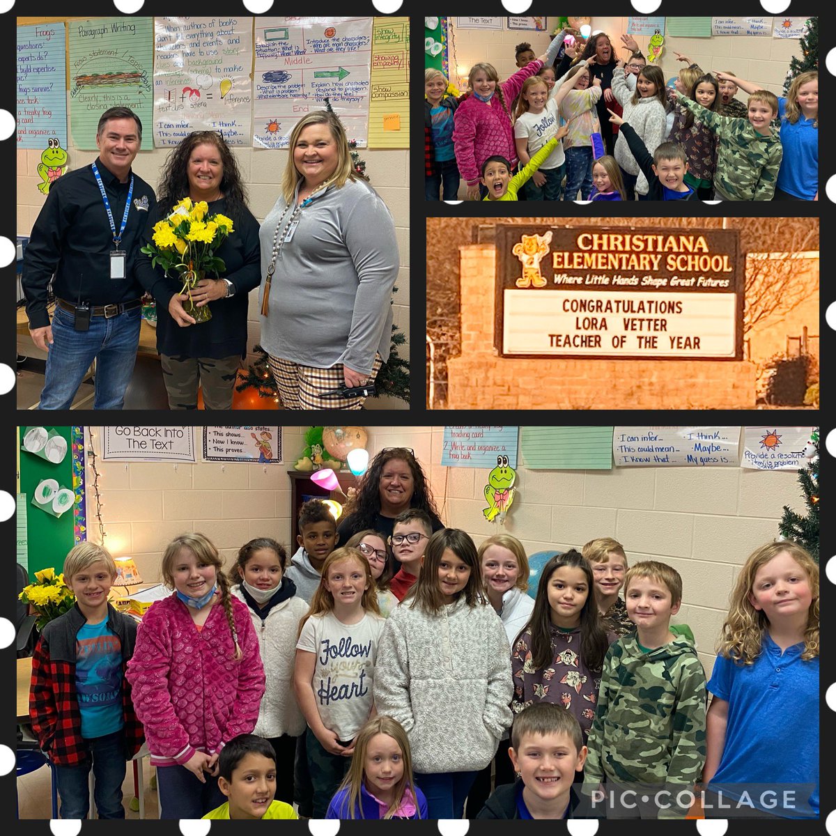 <a href="/ChristianaES1/">Christiana ES</a> is proud to celebrate this year’s Teacher of the Year! Congratulations <a href="/LoraVetter/">Lora Spurling Vetter</a> 🐾 You show our Wildcats each day how to live #thewildcatway and #empowerexcellence 🎉🎊