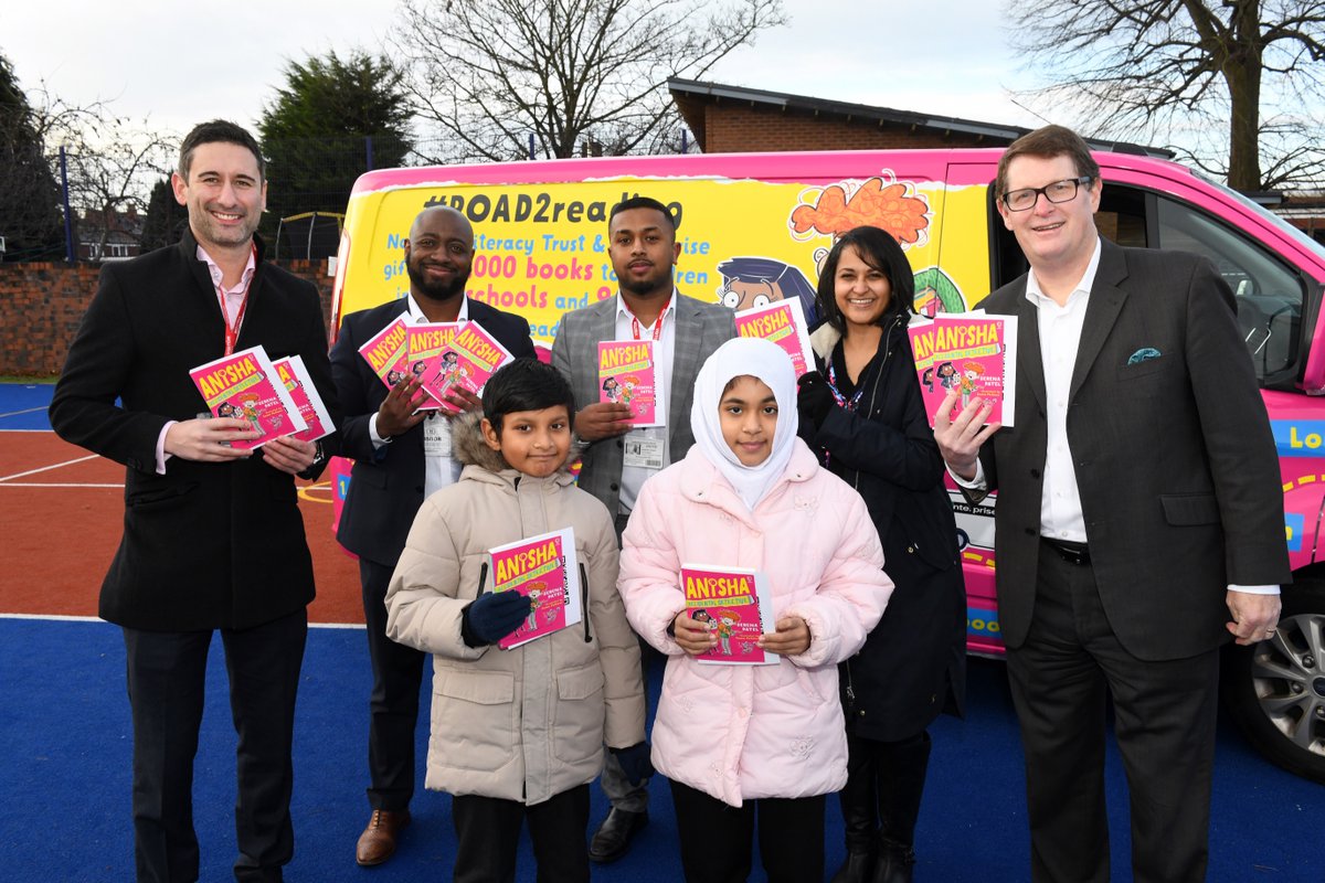 Literacy_Trust's tweet photo. The @UKEnterprise #Road2Reading van has already visited Belfast, Glasgow, Edinburgh, Bradford, Manchester and Birmingham! A huge thanks to @Enterprise and @SerenaKPatel we’re able to gift 23K copies of Anisha, Accidental Detective. Next stop Bristol! https://t.co/4jJANBUD2F