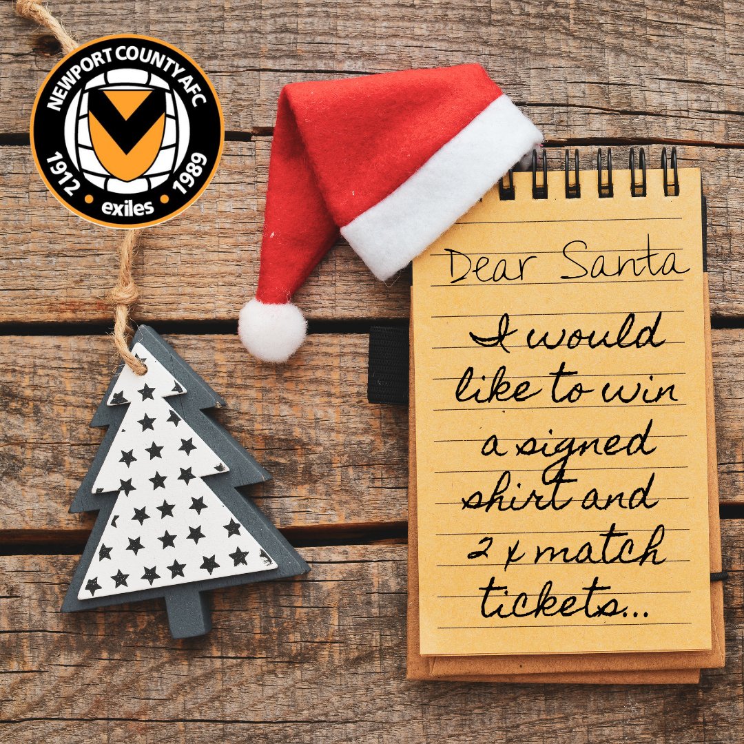 🎄❄️🎅 Christmas Giveaway 🎄❄️🎅

You could win a signed <a href="/NewportCounty/">Newport County</a> shirt and 2x tickets to the Salford City game on 8th Jan 2022!

To enter:

Follow <a href="/fortisdothomes/">fortis.homes</a> 
Like &amp; RT 
Tag 3 mates 

Competition closes 16/12/21. T&amp;C apply (bit.ly/3o60mI6). Over 18s only.