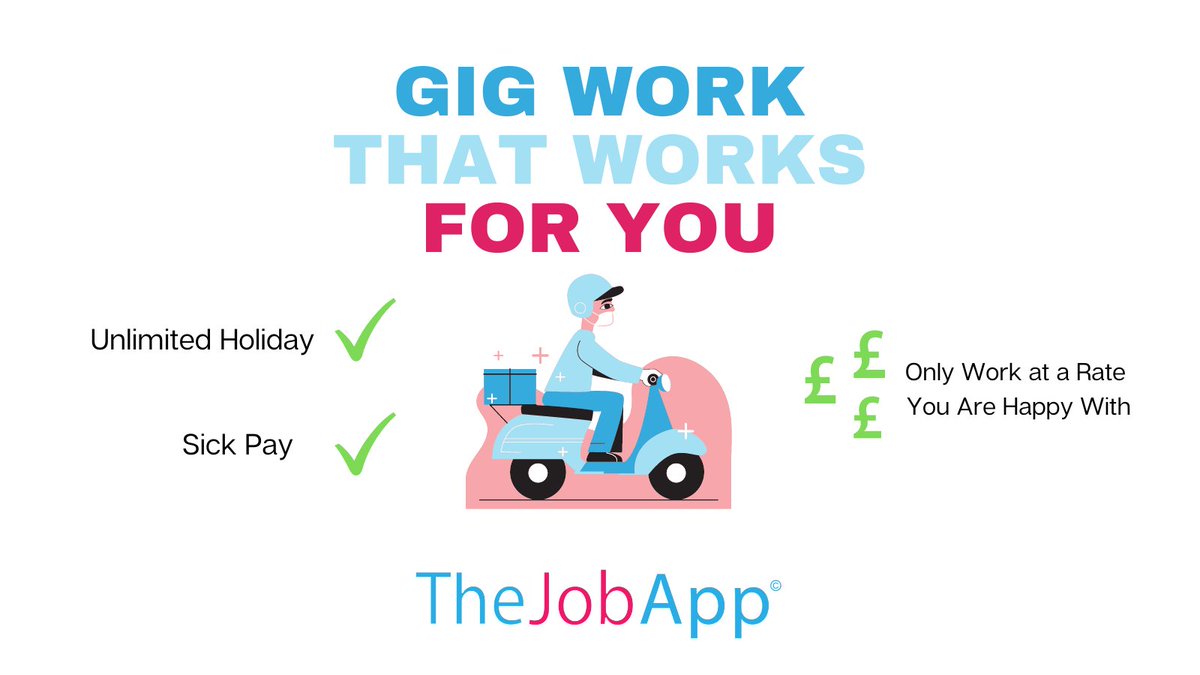 TheJobApp_'s tweet photo. With TheJobApp you  get the benefits of a traditional employee with the freedom to work when and where you want. 

You have unlimited holiday and we factor in sick pay on top of each shift’s wage.

Download today and get paid…today.

#gigwork #gigeconomy https://t.co/zIRzxxArYz