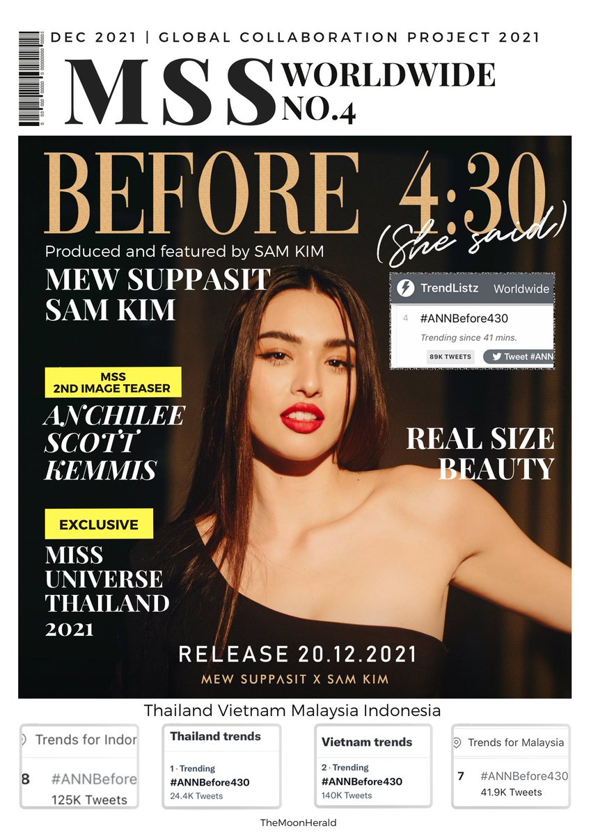 TheMoonHerald's tweet photo. [Music] #ANNBefore430 

The 2nd teaser image of Global Project Mew Suppasit x Sam Kim has been released wherein Miss Universe Thailand 2021 @ann_scottkemmis will be the heroine in the MV &amp; will feature content about #RealSizeBeauty ❤️
🌏 #4 &amp; in 🇹🇭🇮🇩🇲🇾🇻🇳
#MewSuppasit 
@MSuppasit https://t.co/MDG5BtmVgn