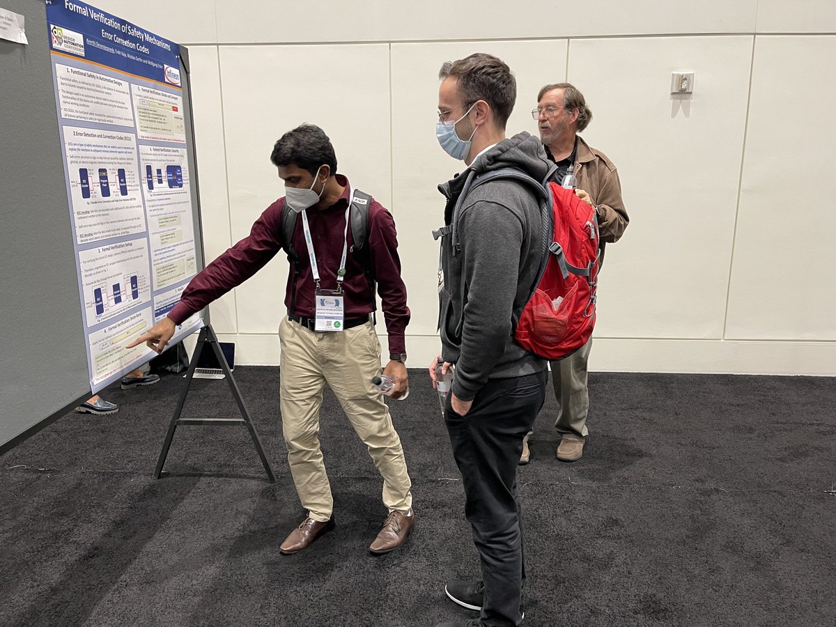 One of the best things about @58_59DAC is seeing our users doing what they do best: sharing their technical knowledge! Here's Keerthikumara Devarajegowda of <a href="/Infineon/">Infineon</a> sharing his work on Formal Verification of Safety Mechanisms at the Designer Track Poster Session #58thdac