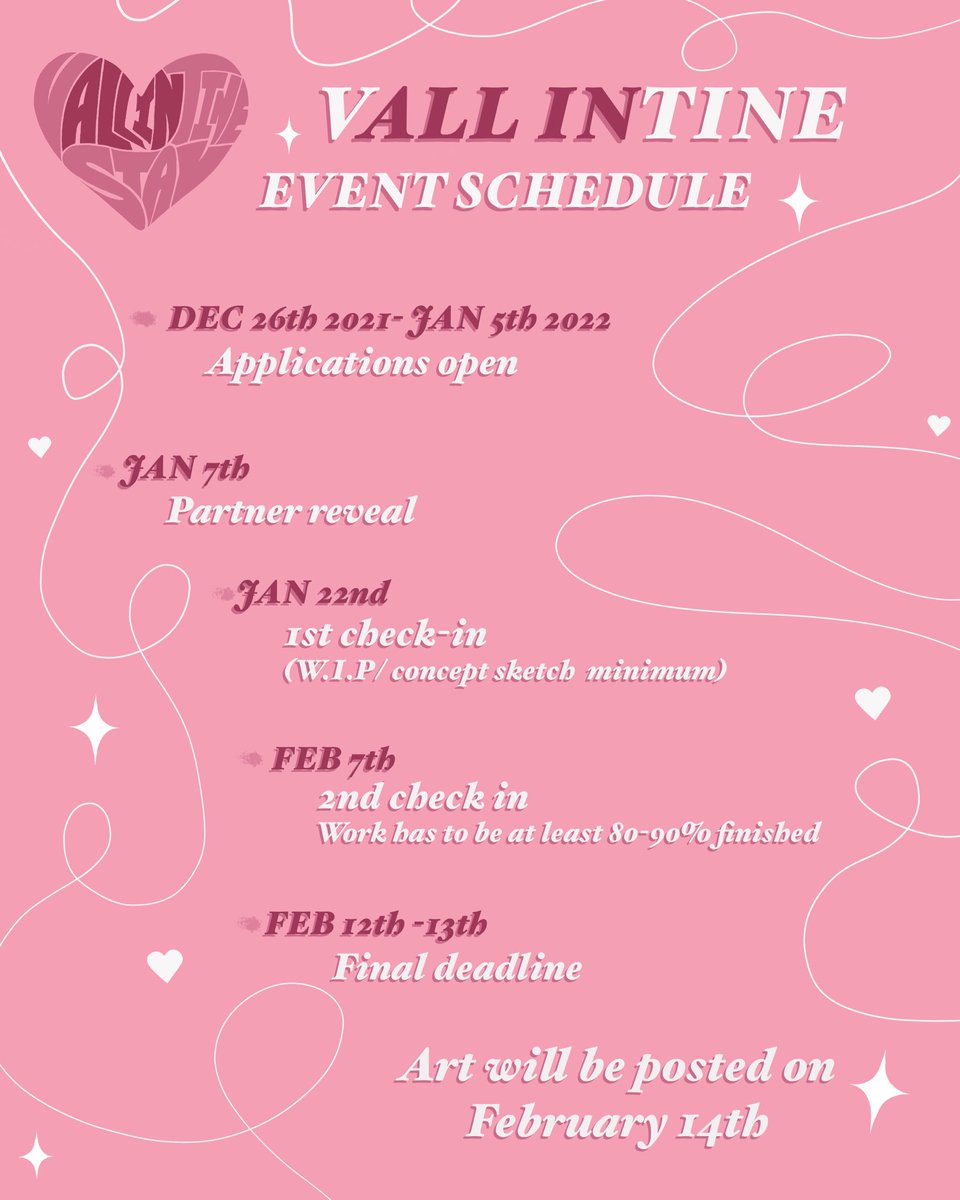 artddinary's tweet photo. Attention Staytists! We are excited to announce the event schedule for Secret VALLINtine! 💖
Follow us and put on post notifications to not miss any important updates. STAY tuned! https://t.co/yybiwS1NvQ