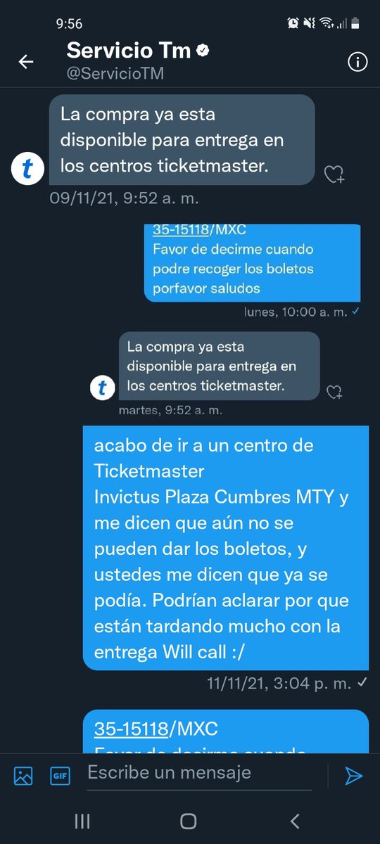 ErickLucio10's tweet photo. @coldplay
@ServicioTM 
@Profeco 
Es increíble que no te puedan dar una explicación a detalle,
o un anuncio deperdido del por qué no se han podido recoger los boletos Will Call
Ya vamos para 2 meses y no sabemos nada de cuando será la entrega. 😡 https://t.co/f7f8FFDNeH