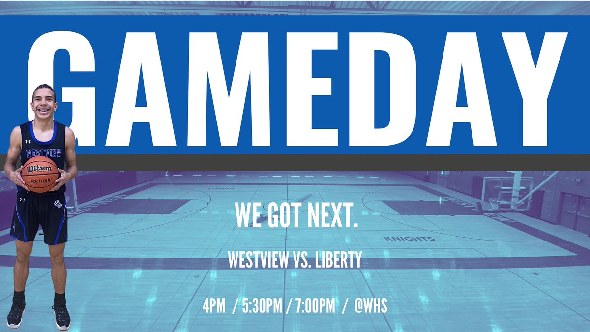 WV_Hoops's tweet photo. 🚨Gameday🚨
🗓December 9th
📍Westview HS
🏀Vs. Liberty
⏰4pm / 530pm / 7pm
🎟@gofanhs
⚔️⚔️#knightscode #whiteout https://t.co/vTbs11n3SQ