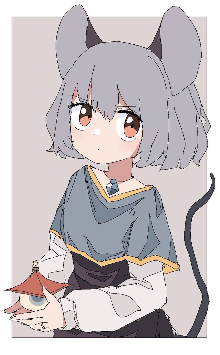 nazrin 1girl animal ears tail mouse ears solo grey hair mouse tail  illustration images