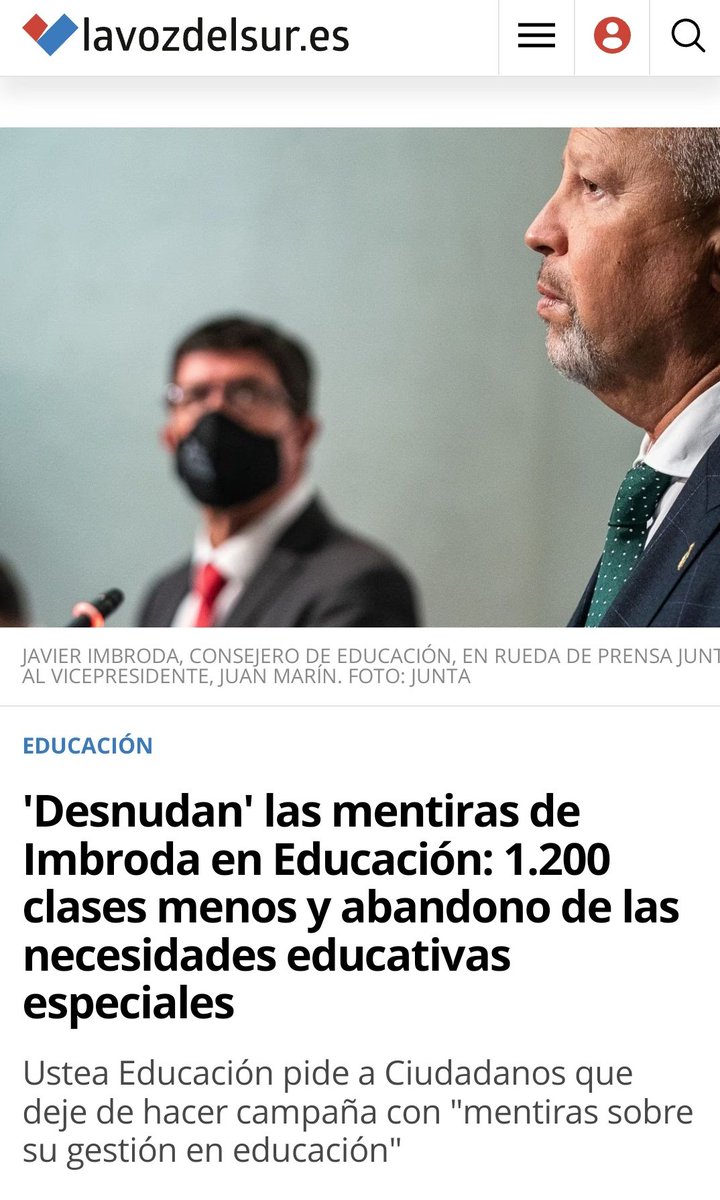 La <a href="/AndaluciaJunta/">Junta de Andalucía</a> miente. 

En concreto, en Orientación educativa: 

470 plazas 2020/2021
153 plazas 2021/2022

🔴Menos 320 plazas 

Es recorte, es itinerancia es precarización y privatización de nuestras funciones. 

Así lo denuncia <a href="/usteaeducacion/">USTEA Educación</a>
para <a href="/lavozdelsures/">lavozdelsur.es</a>
