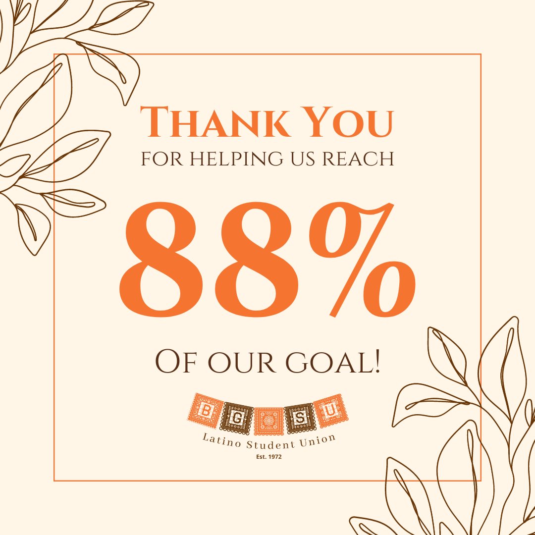 Thanks to our LSU Familia, we were able to reach 88% of our goal towards our Falcon Funded Project! We thank you all for the continuous support of our organization! 🤎