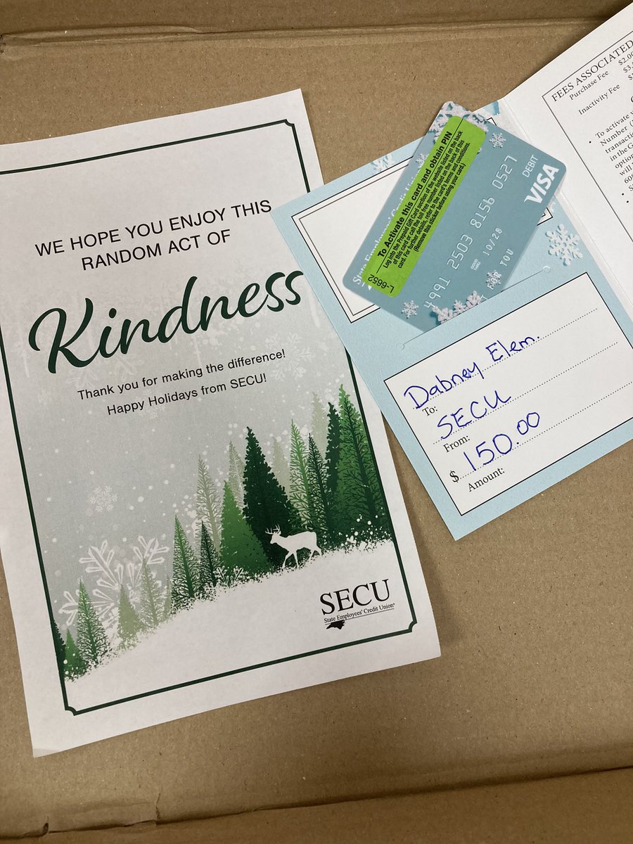 What a pleasant surprise!!Thankful and grateful to be recognized by the local SECU through their Random Act of Kindness gesture.  It’s for the students. #sharevcs <a href="/DabneyElem/">DabneyElemSchool</a> <a href="/VanceCoSchools/">Vance County Schools</a>  <a href="/oneomega/">Dr. Michael Putney</a> <a href="/joy_suther/">Joy Suther</a>