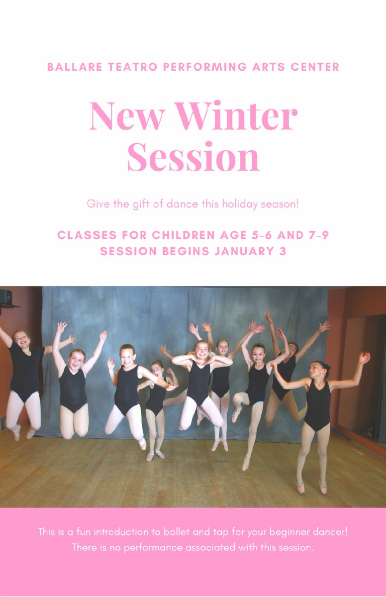 BallareTeatro's tweet photo. Give the gift of dance! Winter session begins January 3. Register at https://t.co/AFSb5yZJVb https://t.co/3WZTlh2VLB