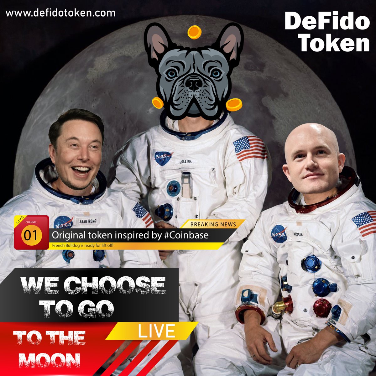 SquidyCoin's tweet photo. @defidotoken #Meme Contest for @defidotoken 🐶👁️

#Loki, Meet #Defido! This brand new token was born merely moments after #Coinbase tweeted their dog named “DeFido” at #ElonMusk &amp; this French Bulldog is ready for lift off! 🤑🚀

$DEFIDO #DEFIDO #brianarmstrong 👋 https://t.co/CYxsolxToB