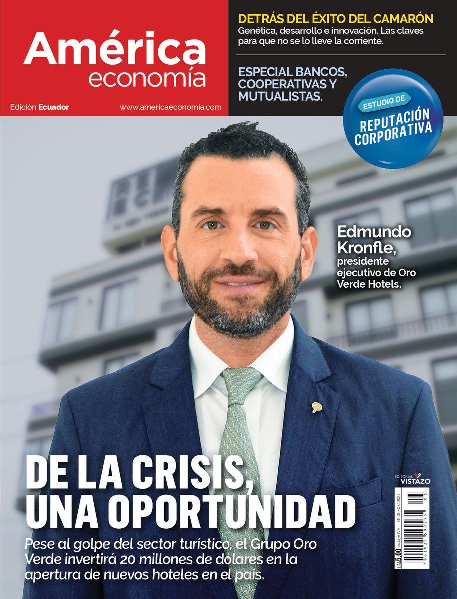revistavistazo's tweet photo. EN ESTA EDICIÓN DE AMÉRICA ECONOMÍA ➡️ De la crisis, una oportunidad 🟨 El Grupo Oro Verde, con 40 años en el mercado, invertirá US$ 20 millones hasta 2025 en la apertura de nuevos hoteles.🔶Lea este y otros reportajes en nuestra última edición ¡YA EN CIRCULACIÓN! https://t.co/E7fQUjr5bh