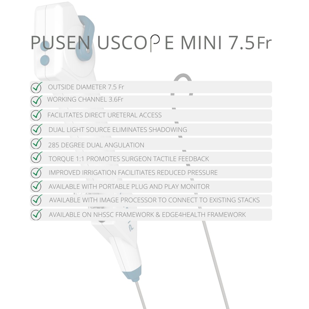 cjmedicaluk's tweet photo. The New Pusen Uscope Mini 7.5Fr Clinical Benefits #urology #uscope https://t.co/JannSlK17F