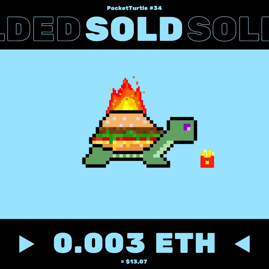 PocketTurtleNFT's tweet photo. 🔥The PocketTurtle #34 was sold for 0.003 ETH!

See on OpenSea: https://t.co/fuqWgt0GQ4
•
#nft #nfts #nftcommunity #nftlaunch #nftgiveaway #freenft https://t.co/AH1r9J8j1J