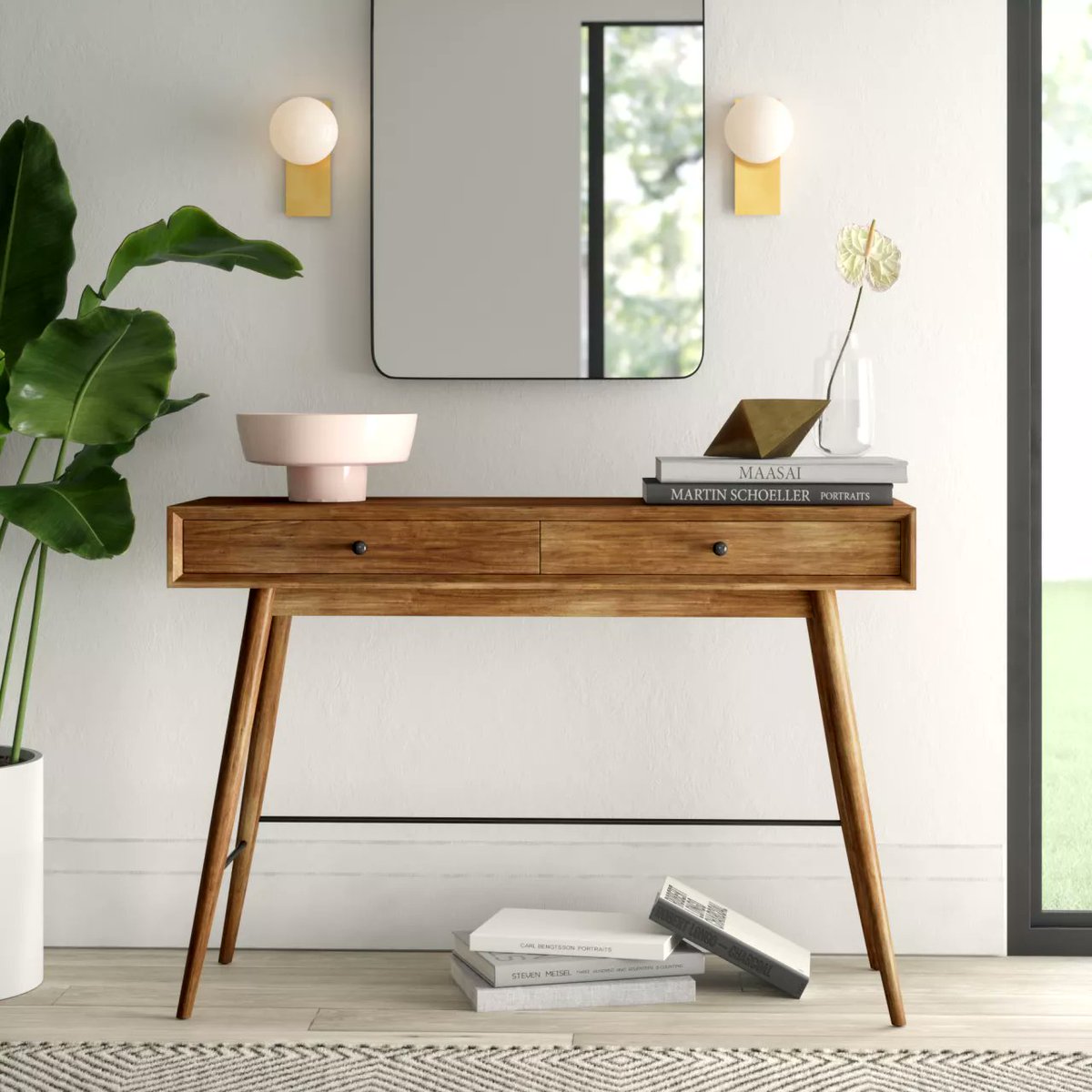 kbradyusa's tweet photo. Adding a mirror can be a good option for decorating a console table. #interiordesign #furniture  https://t.co/QHHQRWizvf https://t.co/TrbK9md1vn