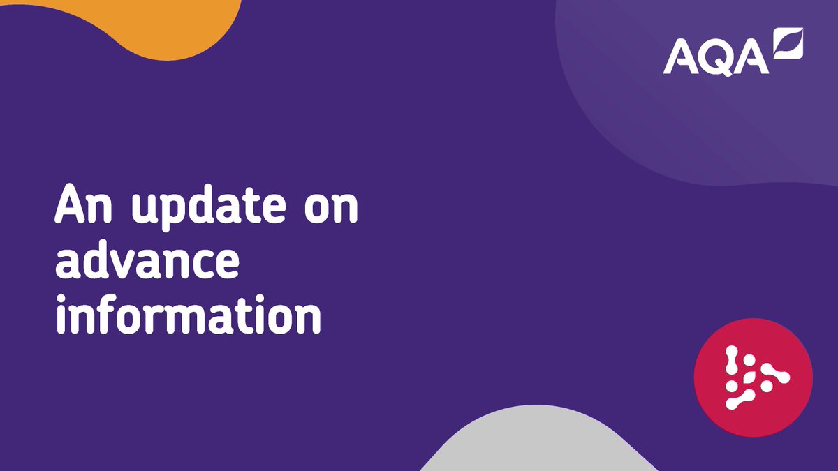 AQA's tweet photo. We’ve been working with the other exam boards, @educationgovuk and @Ofqual to create a summary of the types of advance information that we'll provide for summer 2022 exams to support students and teachers in many subjects. 
Find out more > https://t.co/L6MF5W3tvQ https://t.co/wsrAZMSVry