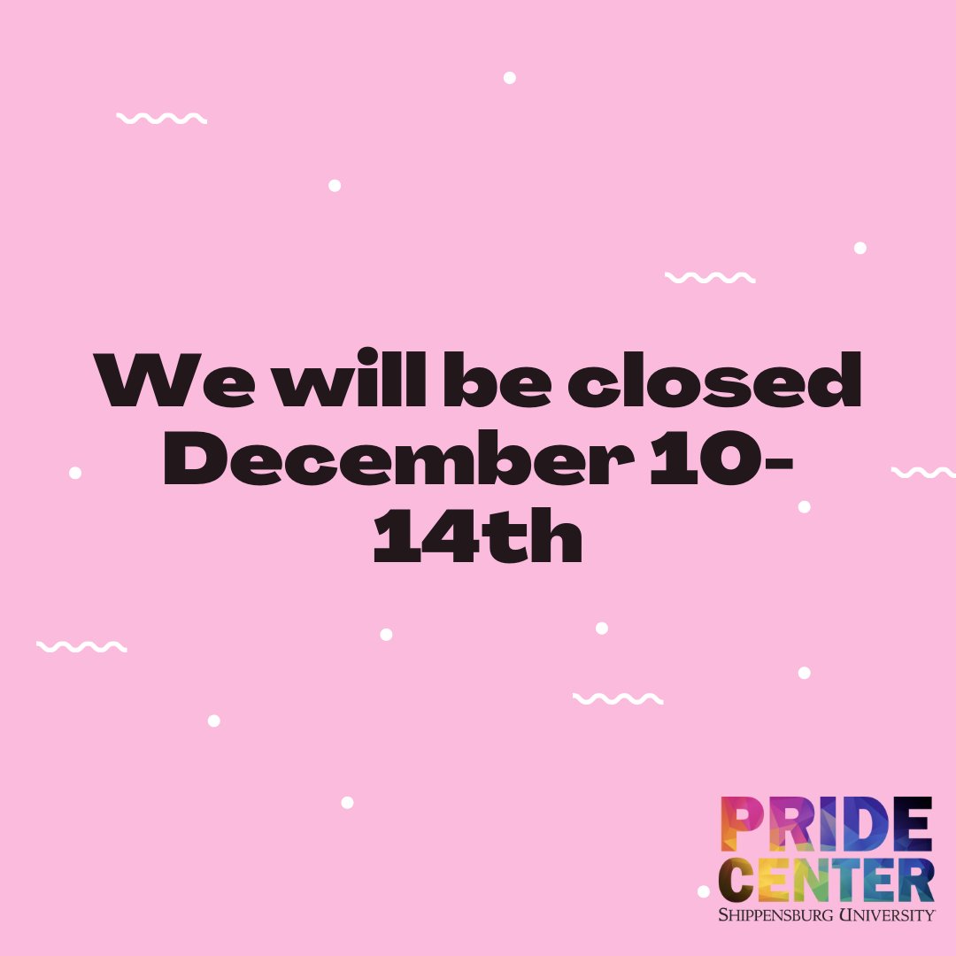 We will be closed tomorrow, 12/10, through Tuesday, 12/14. Congratulations to all our graduates this weekend :)