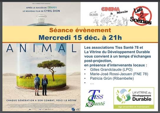 LeCHEP78's tweet photo. [Save the date ] Mercredi 15 décembre 2021 à 21h au cinéma de Maule : projection puis temps d'échange sur le film "Animal" de Cyril DION. 
Pour en savoir plus : https://t.co/ykhunUCLpB
#chep78.fr #écologie #environnement #amenagementpaysager #ecoledusavoirvert #gmnf #horticulture https://t.co/nv76ZJdgEe