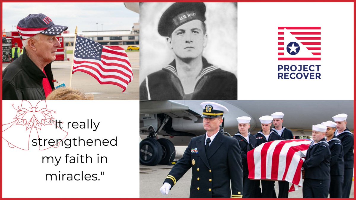 ProjRecover's tweet photo. "It really strengthened my faith in miracles," Richard Kozak said when his uncle, ARM3c Walter Mintus, was buried in his hometown after 74 years MIA. 
 
#KeepingAmericasPromise #usnavy  #WWII #powmia #supportourveterans #socialgood #towhatremain #EveryAmericansMission https://t.co/Jwmoix52AI