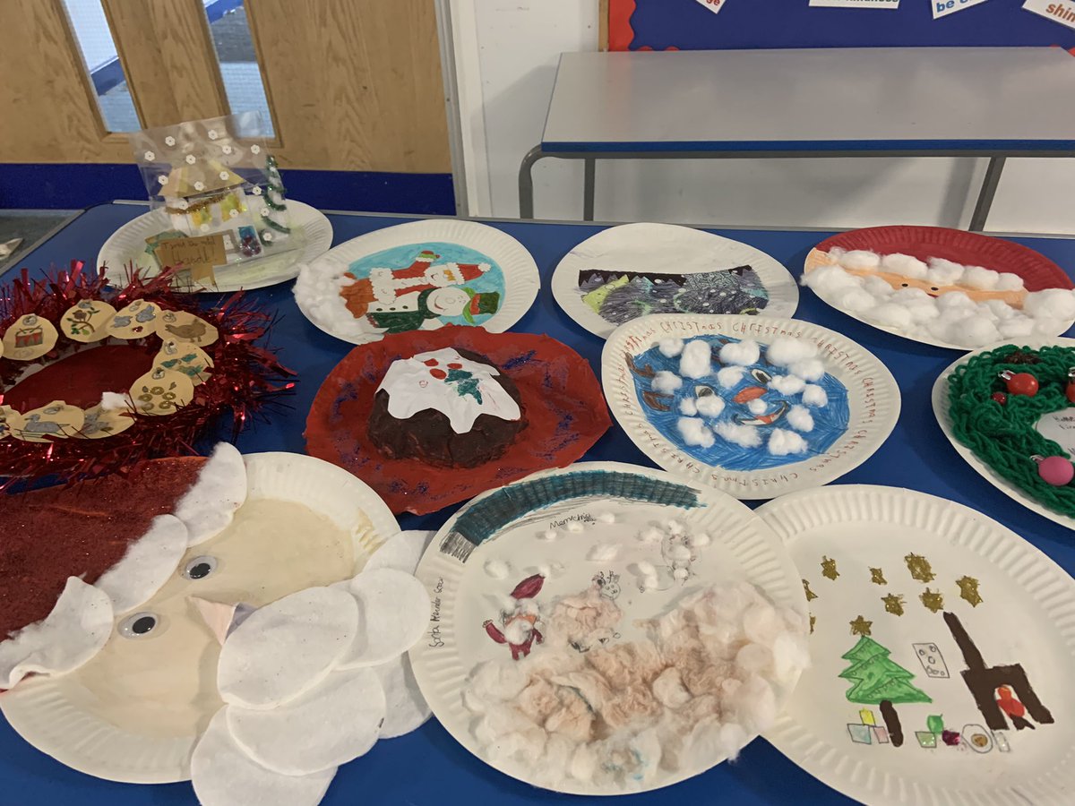 HillsideHead's tweet photo. Well done to all the children  who took part in the PTA paper plate Christmas challenge. You all were so imaginative. https://t.co/DbdnWwcHqJ