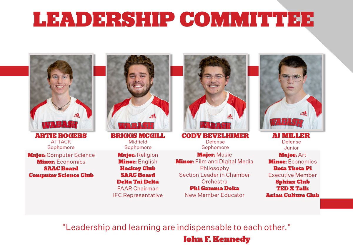 WabashLax's tweet photo. Introducing our Leadership Commitee for this upcoming season. Leadership is a skill that needs guidance, experience, and teaching. These student athletes have shown the desire to learn and possess necessary skills to help mold this program for the future. Congrats guys!

#WAF https://t.co/1R2mGLknj4