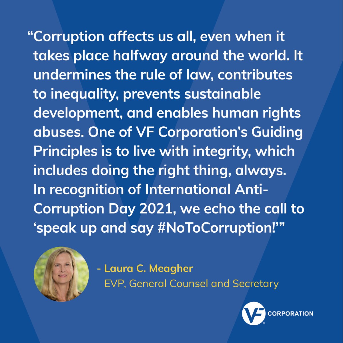 VFCorp's tweet photo. Today, and every single day, we say #NoToCorruption https://t.co/qOMJTkBQ8j