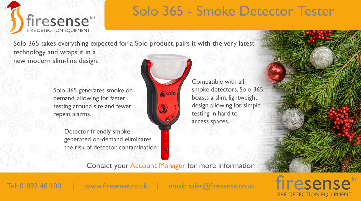 Firesenseltd's tweet image. An innovative tester for the functional testing of smoke detectors from @NoClimbProducts , Solo 365 delivers smoke via Solo ES3 smoke cartridges offering faster, simpler and cleaner testing.
For more information contact your Account Manager.
#solo #noclimb #solo365 #smoketester