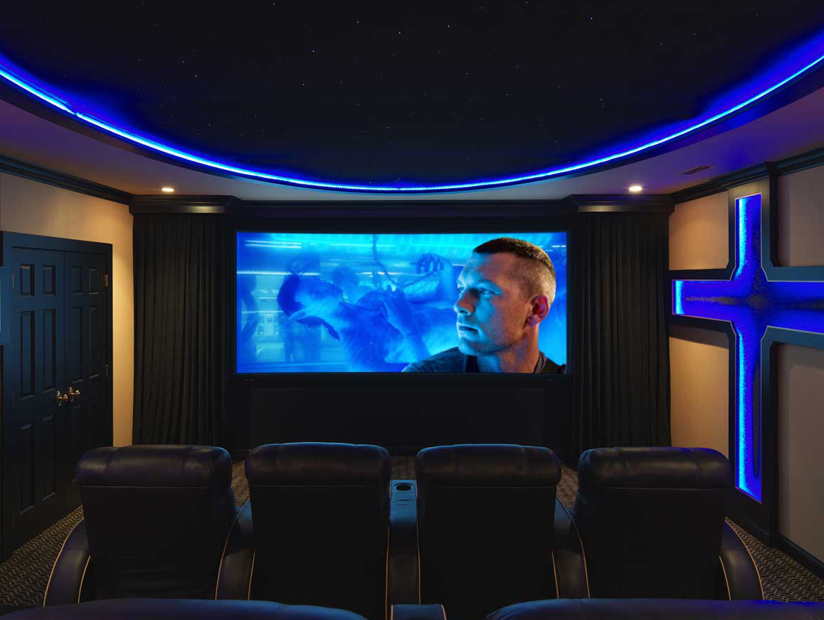 StewartFilmscrn's tweet photo. #AdmitOneHomeSystems hit it out of the park with this theater installation, featuring a 176" diagonal WallScreen Deluxe with StudioTek 130 screen material. MicroPerf X2 THX Ultra delivers sound transparency for the lucky audience. #StewartFilmscreen #sony #Lutron #JBL #Trinnov https://t.co/nbOnWHZyJJ