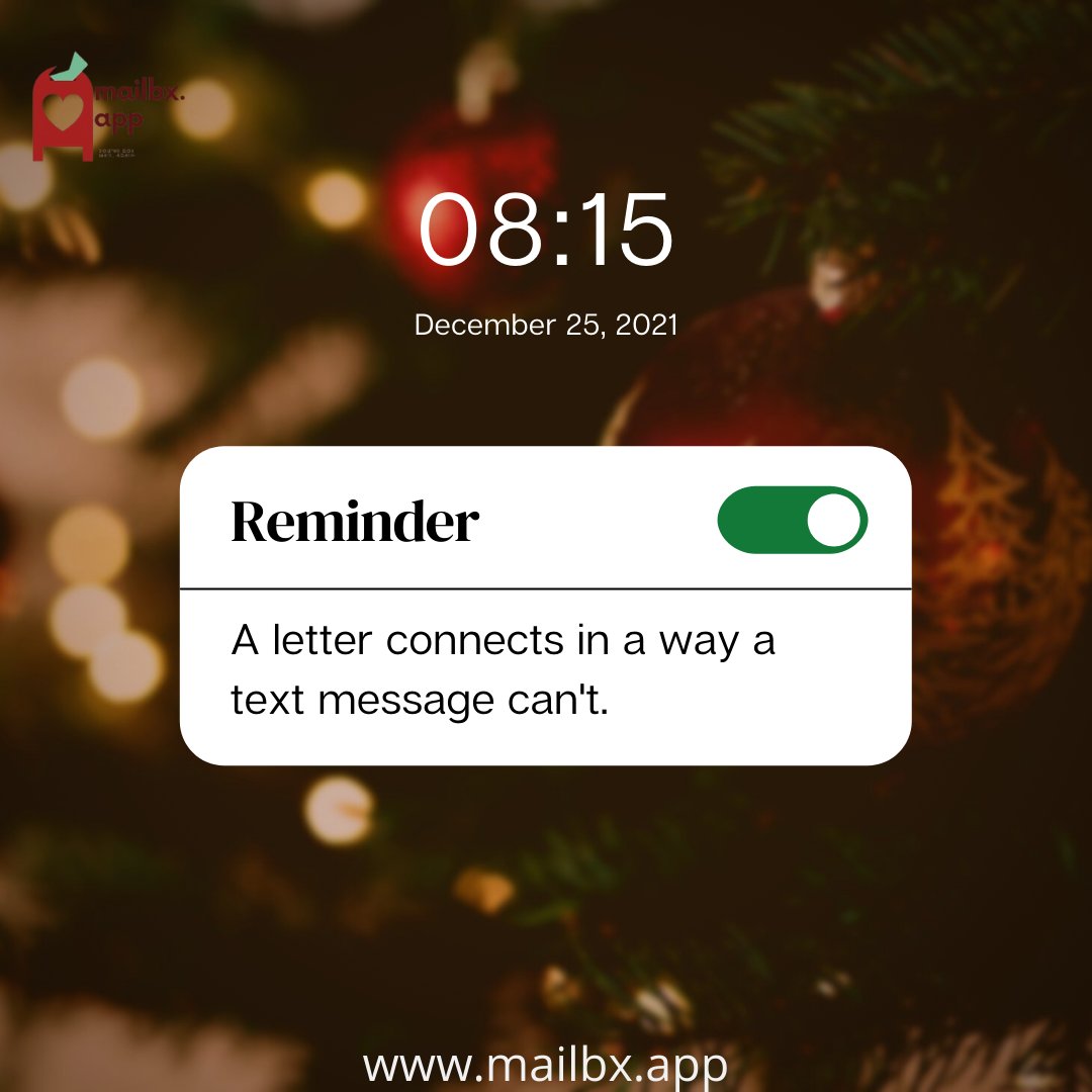 mailbxapp's tweet photo. This holiday season, Connect with your loved ones in a meaningful way.  
#thursdayvibes #ThursdayMorning #COVID19 https://t.co/YYE5yxmnWh
