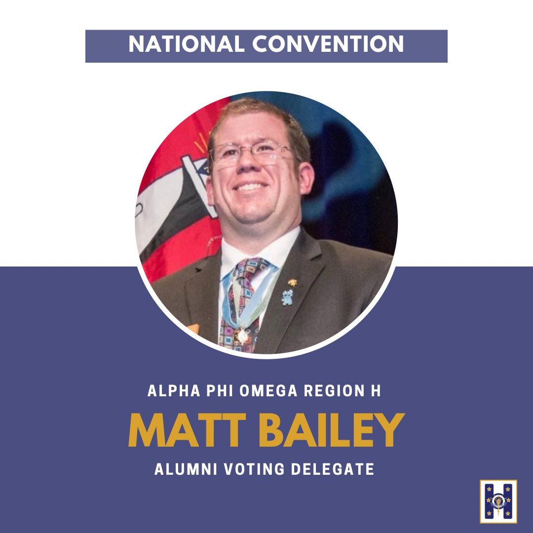 Our Region Alumni Council formed again this semester to elect our alumni voting delegate for H. Congratulations to Brother Matt Bailey who was elected to serve as our Region H alumni voting delegate for the 2021 Virtual Convention! Thank you to our RAC for your service! 💙💛