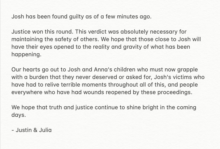 ipraypodcast's tweet photo. Our reaction to Josh Duggar's guilty verdict. https://t.co/Y4L57ZZ9sn
