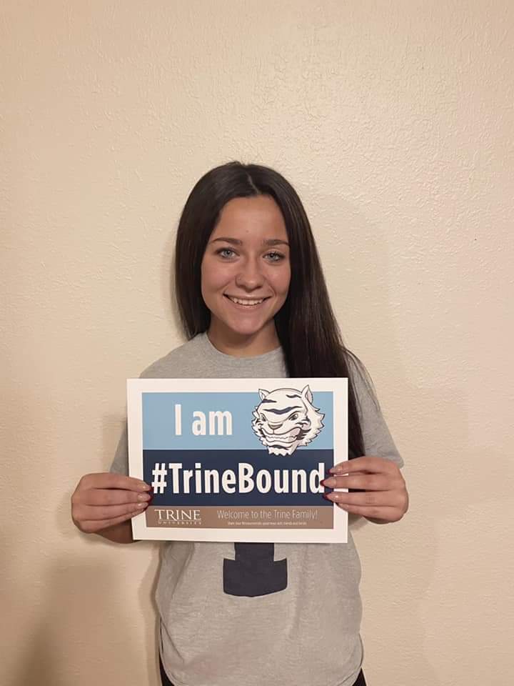 Congratulations to Bella Burke!  Bella has committed to further her academic and athletic career at Trine University!  Best of luck Bella!