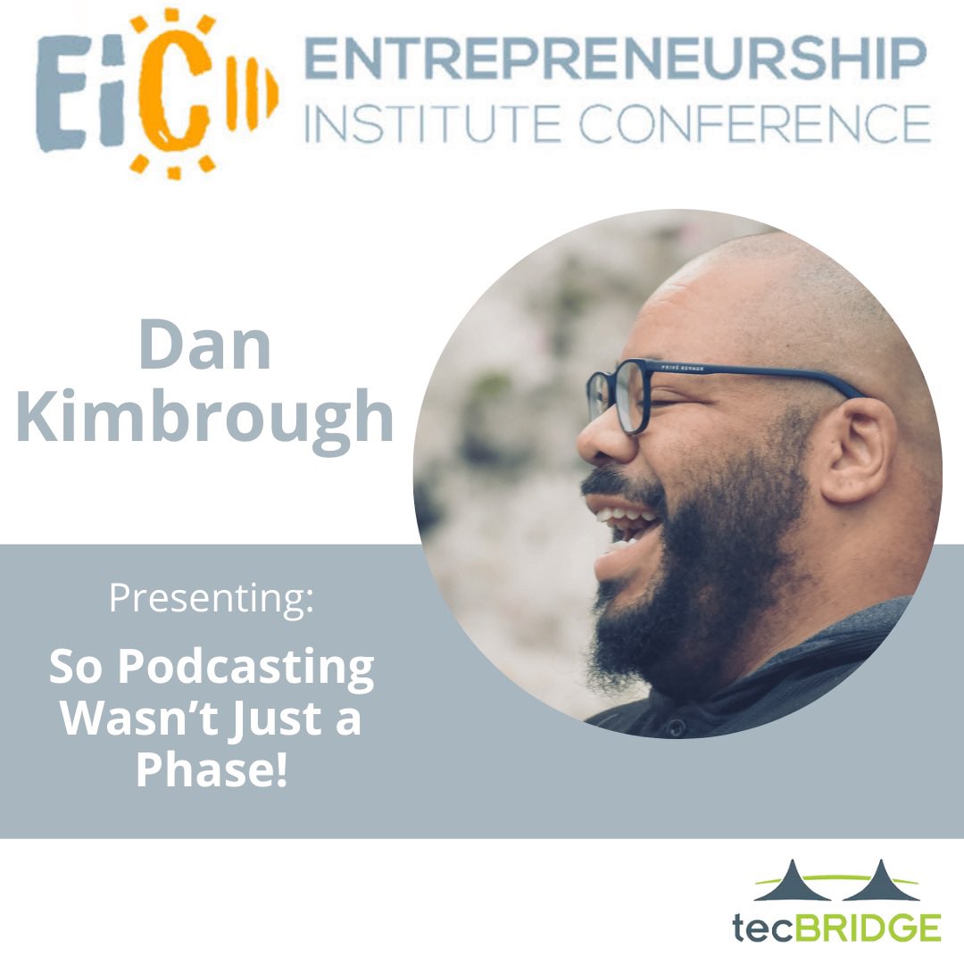 tecBRIDGE1's tweet photo. Speaker Preview: @dankimbrough 

Podcasting gives you &amp; your voice center stage, allowing you to engage with audiences far &amp; wide. There’s plenty of hurdles, but more importantly, with the power of the mic &amp; wide open audio landscape…What will you say to the world?

#podcasting https://t.co/CoCLDFYZ4P