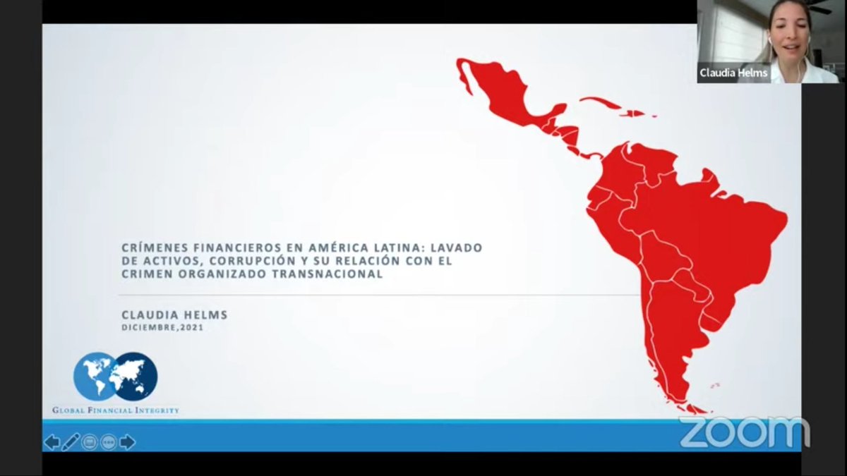 Continúa la ponencia de Claudia Helms (<a href="/ClaudiaMHelms/">Claudia Helms</a>), de la Global Financial Integrity, sobre “Lavado de activos y Crimen Organizado en América Latina” , en el panel de “Manifestaciones del COT I”

👉 Seguí las Jornadas de COT por Youtube cutt.ly/XYvAmDD