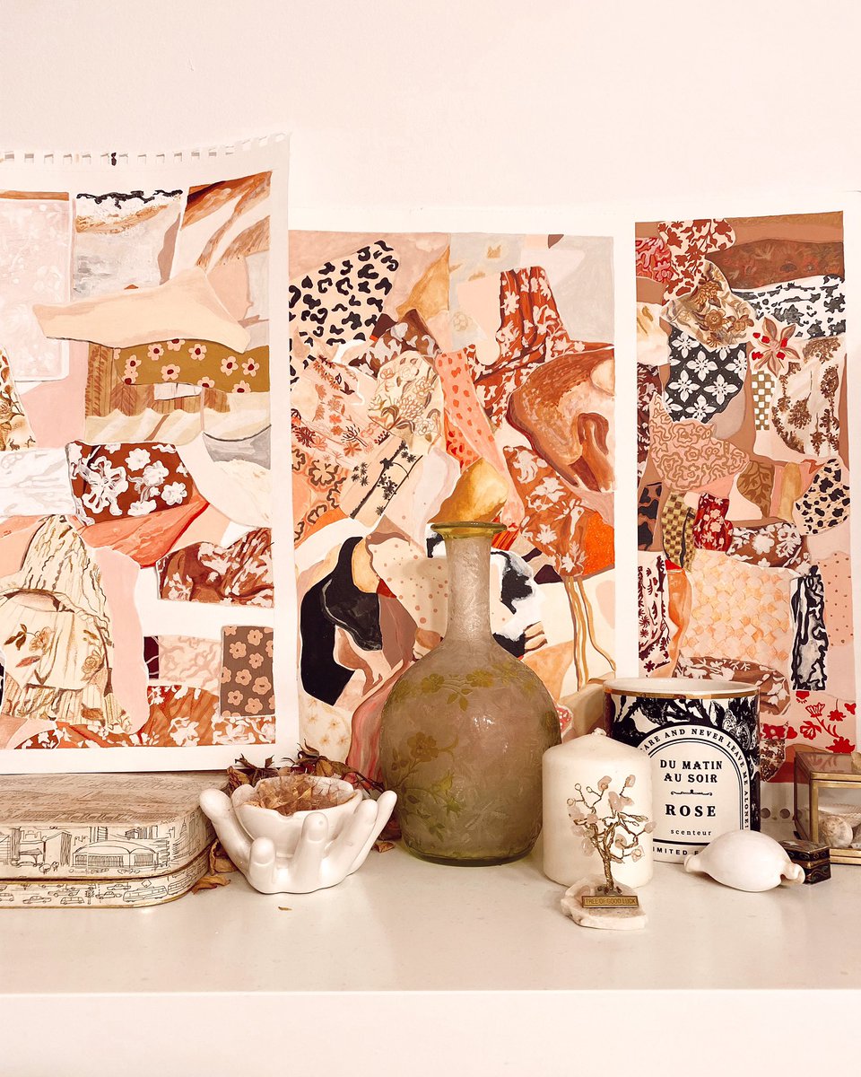 algo7art's tweet photo. My patterns sit together comfy🥂 high enough that the cats do not reach them grrr🐆 #art #pattern #mixedmedia #painting #meow #patterndesign https://t.co/Cig0WjBhvA