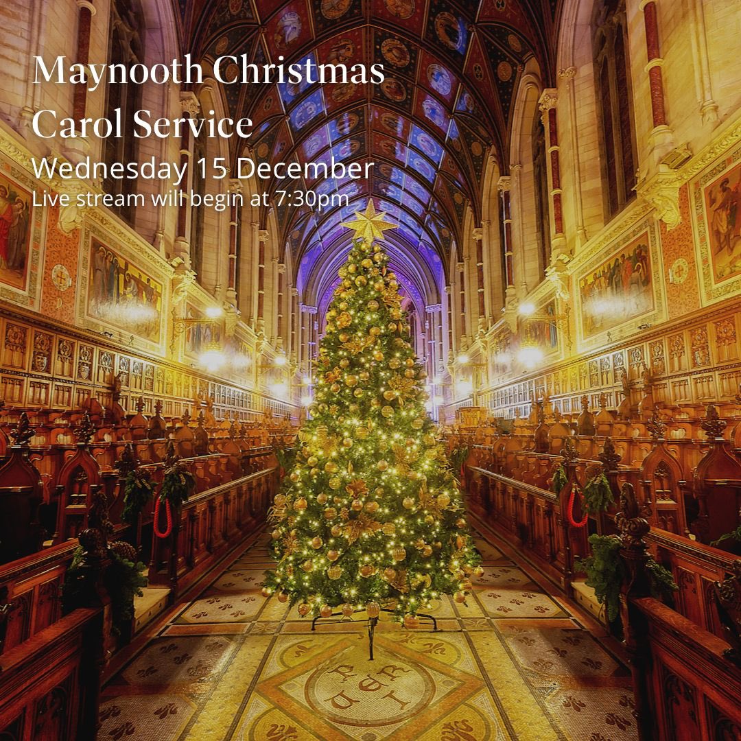 StPatsMaynooth's tweet photo. 🎄Maynooth College Annual Carol Service 2021.
 
Following public health guidance, a much reduced congregation will attend this year’s carol service, which will be livestreamed on Wednesday 15 December at 7:30pm. For more info and livestream link visit 👉 https://t.co/vvj9lIVt6Q https://t.co/rvjeQNi1z4