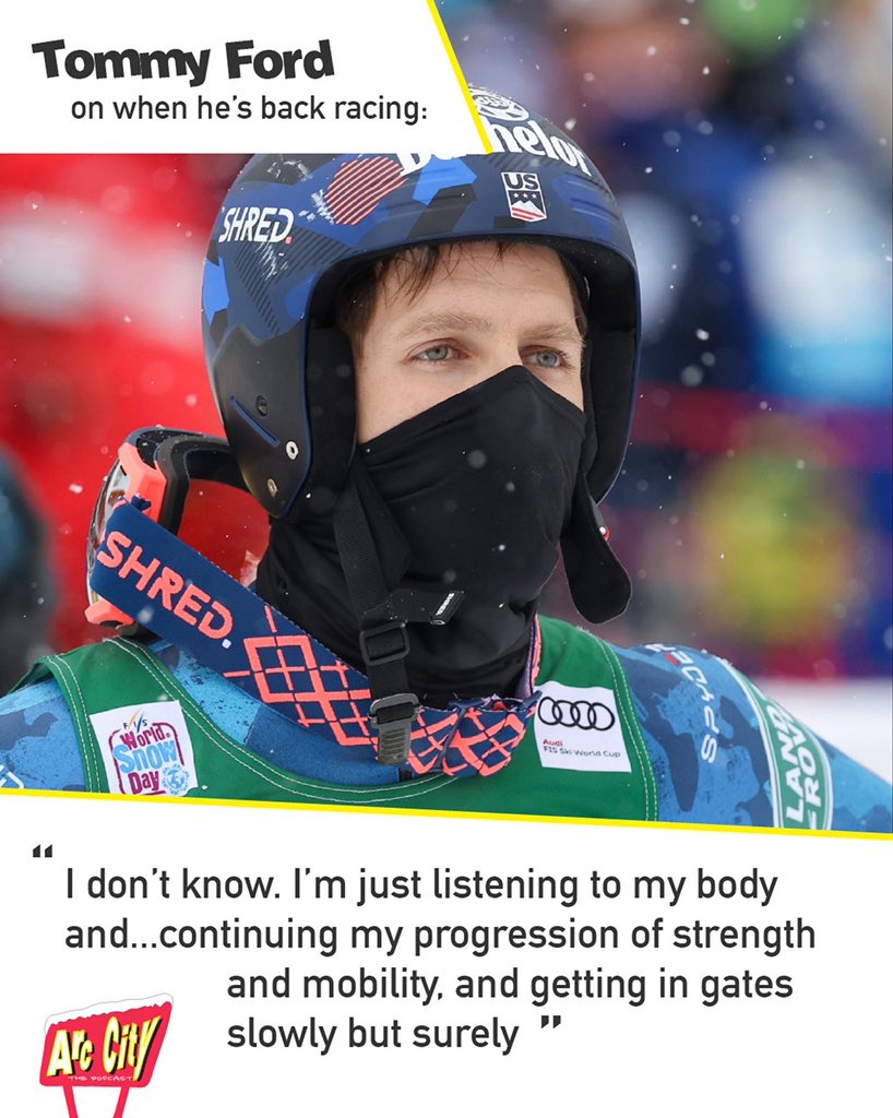 usskiteam's tweet photo. 🚨Episode 11 of #ArcCity
After a serious crash at last year, @ibeTommyFord is arcing turns again! He talks recovery, equipment set-up, how to be ‘zen,’ and what he learned from studying Studio Art at @dartmouth, &amp; more. Worth a listen!

LISTEN ⤵️
https://t.co/DNgLvQkEWM https://t.co/1lNmi2GJZ1