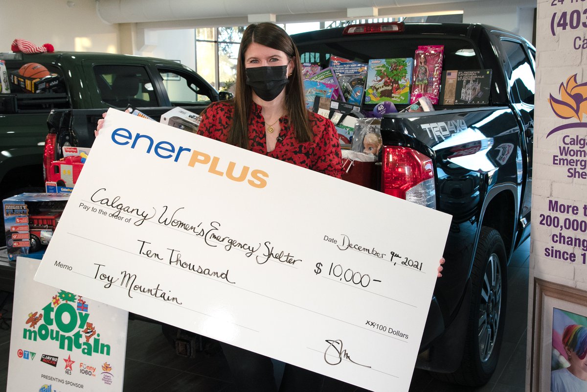 Thanks to Heninger Toyota for hosting us today for <a href="/CTVCalgary/">CTV News Calgary</a>'s #ToyMountain2021 &amp; for donating $5K. Thanks to long-time Toy Mountain sponsor Brookfield Properties, <a href="/AvivaCanada/">Aviva Canada</a> for $20K, NorthRiver Midstream Inc. for $10K, &amp; to <a href="/EnerplusCorp/">Enerplus Corporation</a> for $10K. Photos: Nicole Halverson