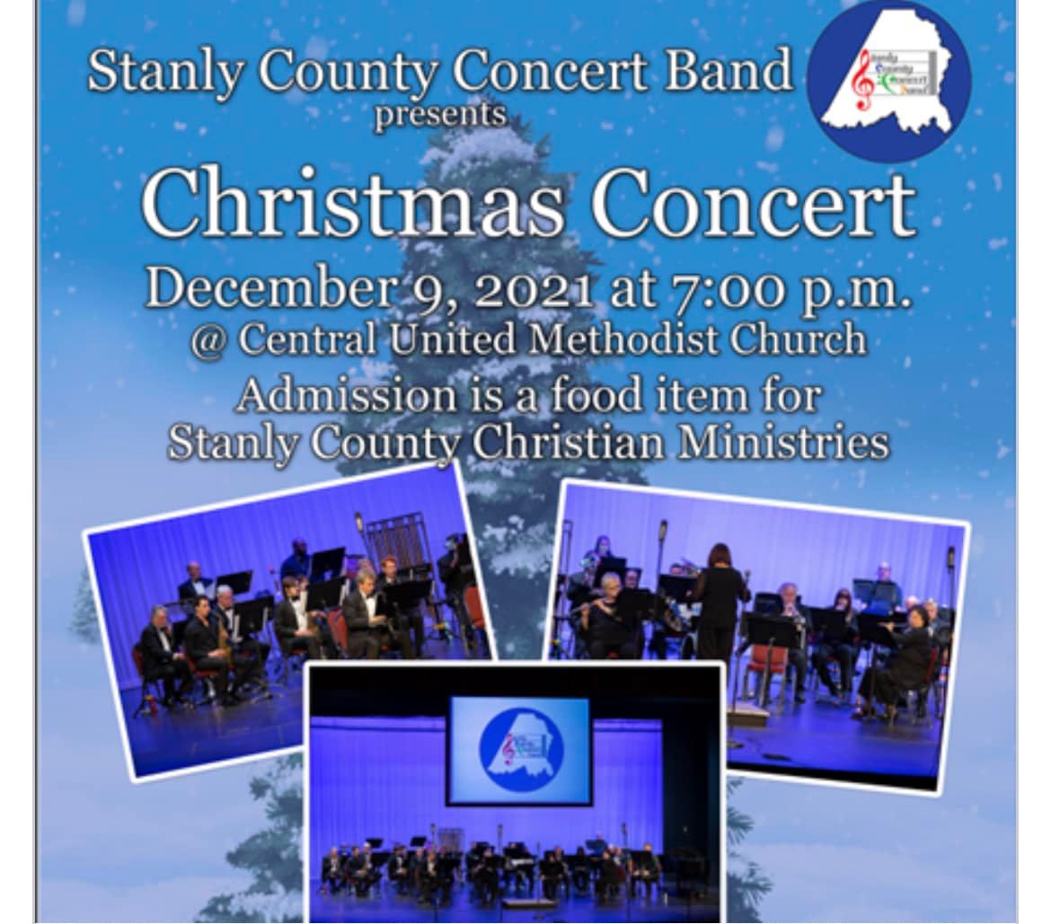 Christmas Concert in Albemarle Downtown! 
Admission is a food item for Stanly County Christian Ministries. #bedowntown #albemarle #nc #Christmas