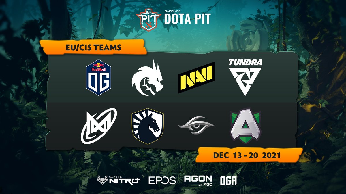 OGADotaPIT's tweet image. We are happy to announce our latest event - OGA DOTA PIT EU/CIS S5 by @SapphireTech. 

👉Dec 13-20, 2021, 8 teams, 175,000 USD Prize Pool. 🔥🏆

@theAllianceGG 
@NigmaGalaxy 
@teamsecret 
@TeamLiquid 
@OGesports 
@TundraEsports_ 
@Team__Spirit 
@natusvincere 

#OGADOTAPIT #DOTA2