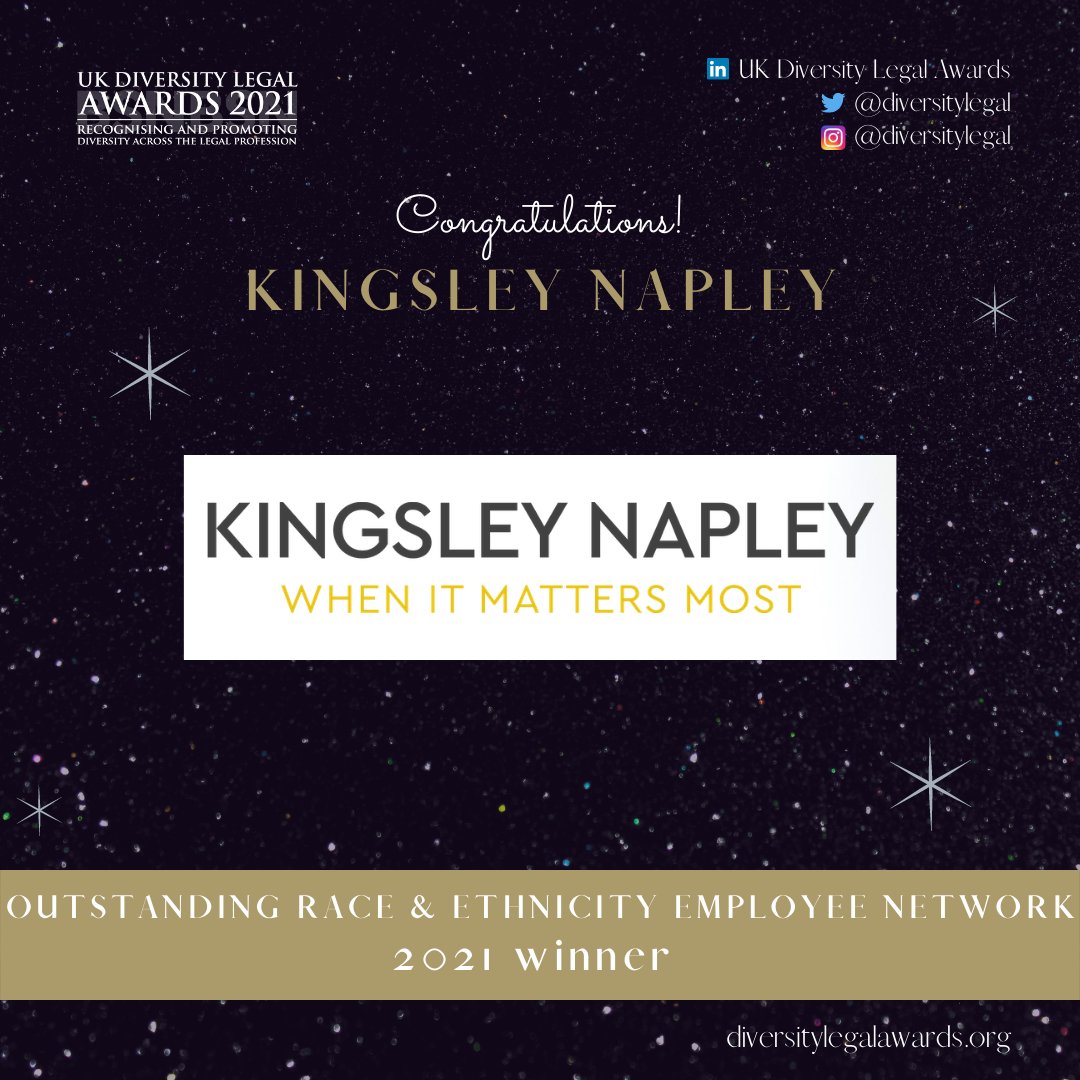 diversitylegal's tweet photo. This year’s OUTSTANDING RACE &amp; ETHNICITY EMPLOYEE NETWORK award goes to @kingsleynapley. The firm’s REACH network focuses on gathering data, measuring progress to strengthen the commitment to improving diversity. https://t.co/hmbkHqisDz