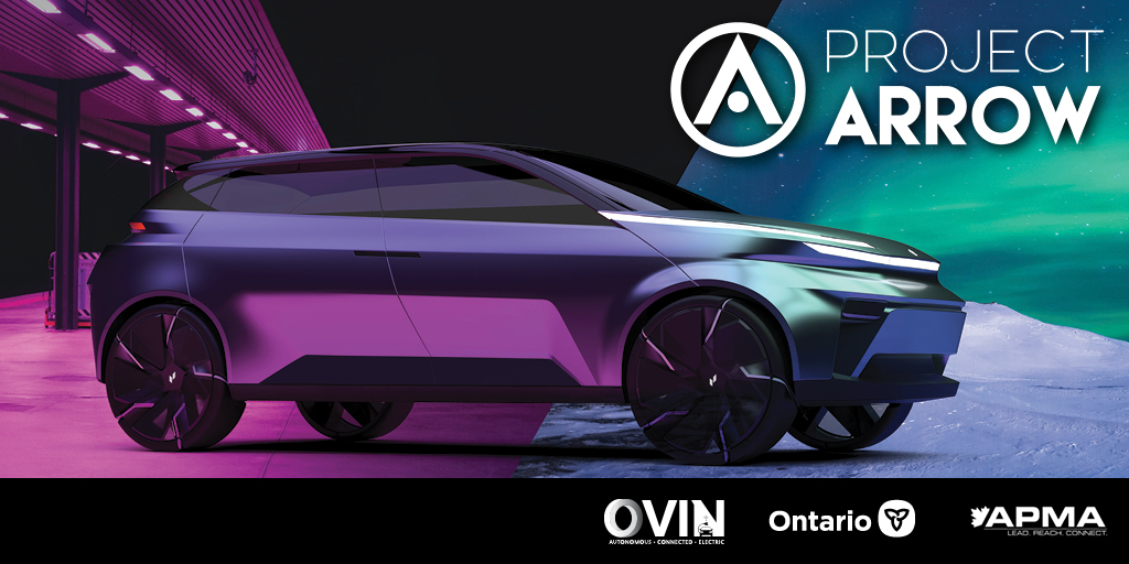 Thrilled to welcome <a href="/APMACanada/">APMA Canada</a>'s Project Arrow, the first all-Canadian, zero-emission concept vehicle, into #OVIN; a flagship initiative by <a href="/ONgov/">Ontario Government</a> that capitalizes on the opportunity for #Ontario in the future of the automotive and mobility sector. More: ovinhub.ca/ecosystem-over…