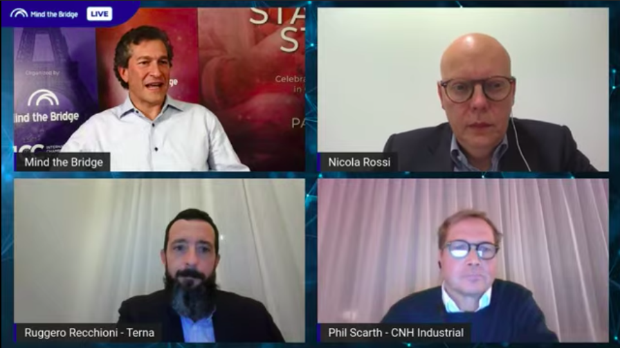 MindTheBridge's tweet photo. #SSUMMIT21 | 1st panel of discussion w/ great line of speakers:
• @nicolarossi_74, Head of #Innovation @enelgreenpower cc @EnelGroup
• Phil Scarth, Head of #OpenInnovation, @FPTIndustrial
@CNHIndustrial
• Ruggero Recchioni, Head of #VentureBuilding & Scouting @TernaSpA https://t.co/lfZH0Lau24
